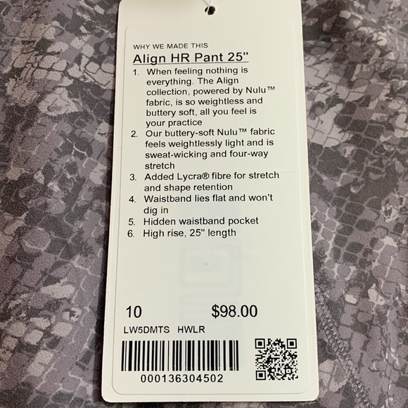 Lululemon Align High-Rise Pant 25" NWT - Picture 6 of 6